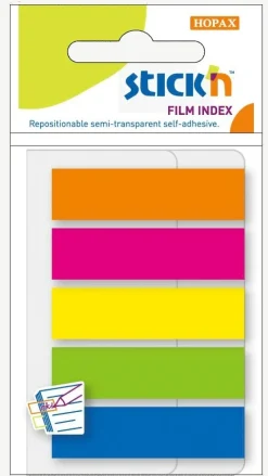 Notisflik Stick'n 45x12mm plast 5 neonfärger