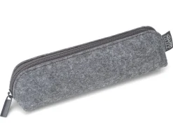 Pennfodral runt återvunnen filt grå