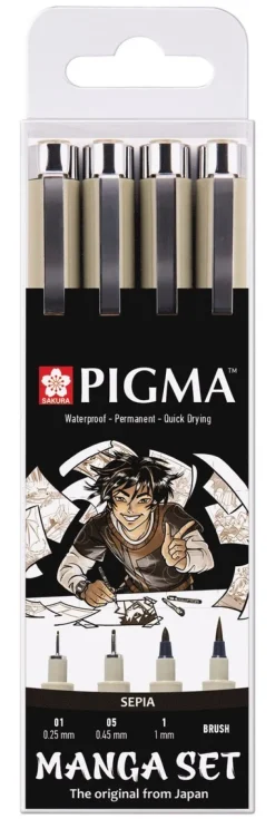 Pennset Pigma Manga 4-pack sepia