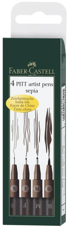 Pennset PITT Artist Pen 4-pack sepia