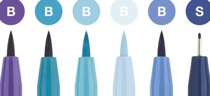 Pennset PITT Artist Pens B 4-pack blåton