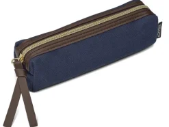 Premium pennfodral i canvas indigoblå