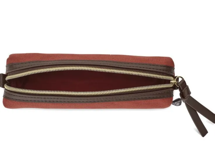 Premium pennfodral i canvas roströd