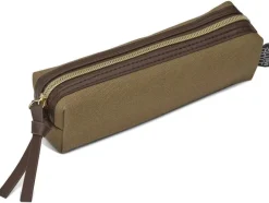 Premium pennfodral i canvas mossgrön