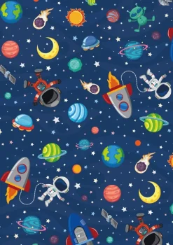 Presentpapper rulle 2 x 0,7m astronaut
