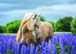 Pussel 1000 bitar Hästen med blommor