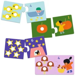 Pussel 2 bitar Siffror och figurer