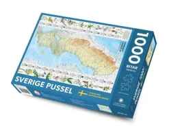 Pussel 1000 bitar Sverige med landskapsblommor pussel