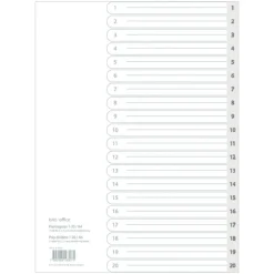 Register A4 1-20 plast grå