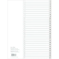 Register A4 1-31 plast grå