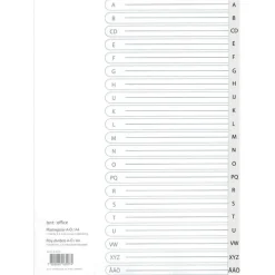 Register A4 A-Ö plast grå