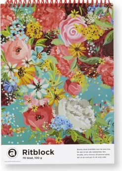 Ritblock A4 - Blommor