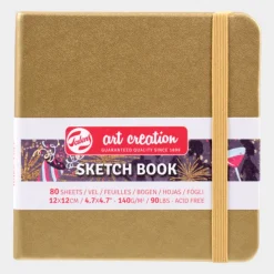Skissbok 12x12cm Art Creation guld