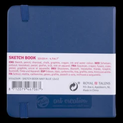 Skissbok 12x12cm Art Creation marinblå