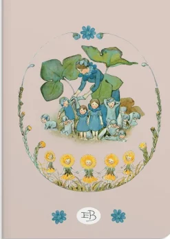Skrivhäfte A5 Elsa Beskow Blåsippor och tussilago beige