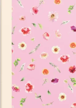 Skrivhäfte A6 linjerad Elin blomma rosa