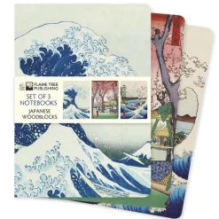 Skrivhäfte A5 linjerad 3-pack Japanese Woodblocks