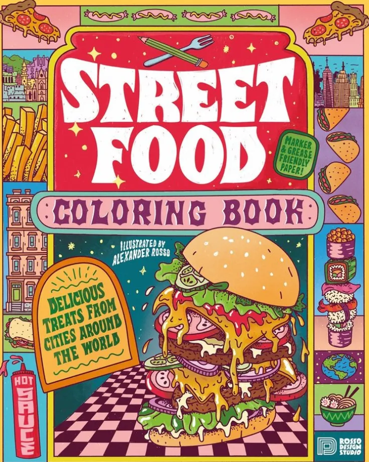 Street Food Coloring Book