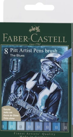 Tuschpenna PITT Artist Pen 8-pack blå The Blues