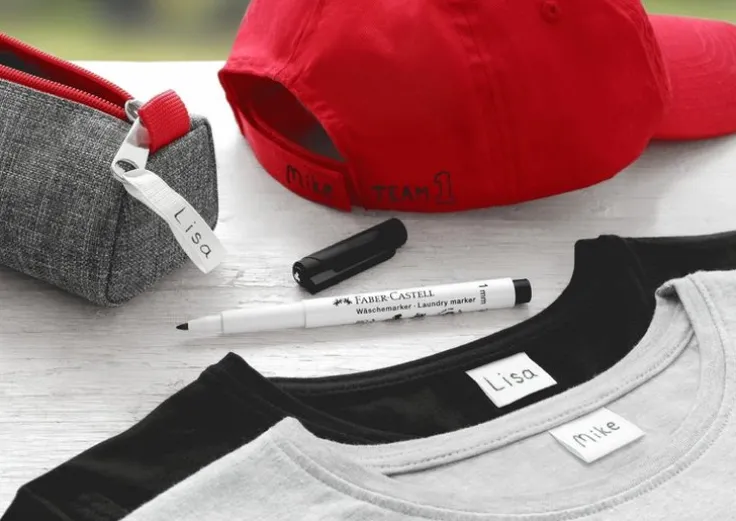 Tvättpenna textil rund spets svart