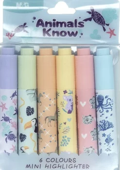 Överstrykningspenna Mini djurmotiv 6 färger