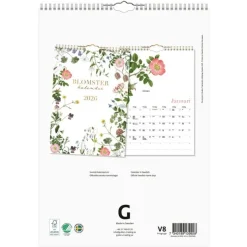 Väggkalender 2026 Blomster A4