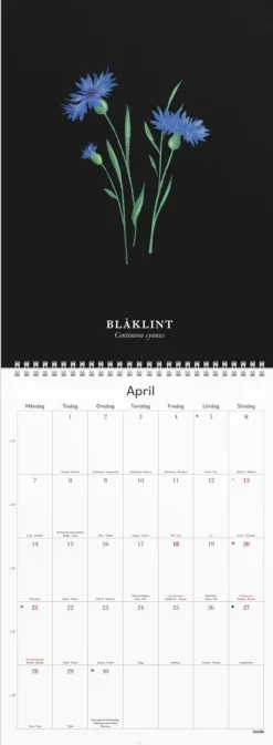 Väggkalender 2025 Illustrerad blomster