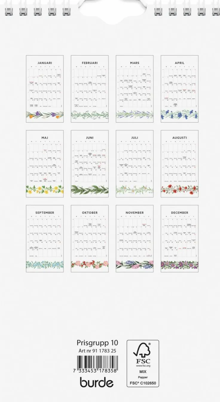 Väggkalender 2025 Mini