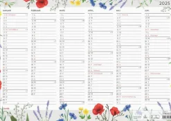 Väggkalender 2025 Väggblad Blomster